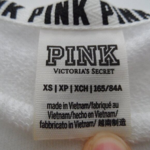 Victoria's secret Pink- rose gold bling and white crop top long sleeve - sz., XS - Picture 3 of 6